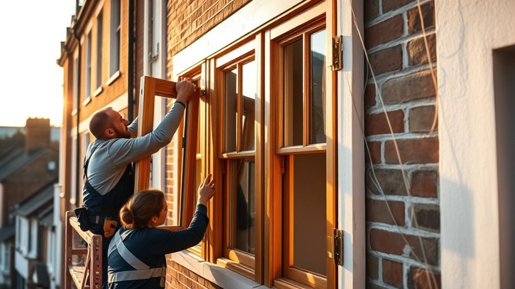 Wooden Window Installation Borehamwood