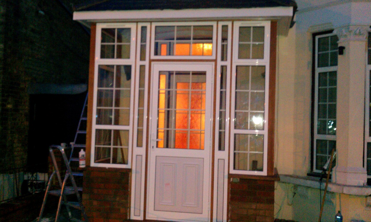 uPVC porch with Georgian bar glazing installed in Borehamwood
